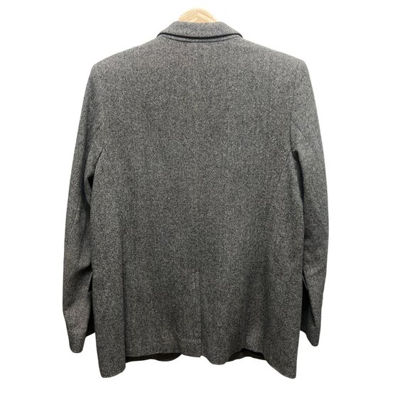 Pendleton Vintage 90's Y2K Gray Chevron Wool Black Faux Leather Trim Professiona - Picture 7 of 8